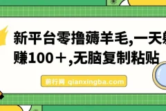 新平台薅羊毛教程分享