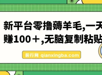 新平台薅羊毛教程分享