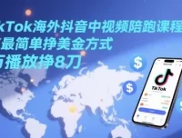 TikTok海外抖音中视频陪跑课程：TK挣美金玩法