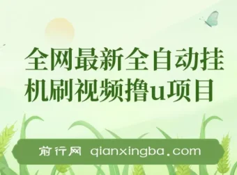 全自动挂机刷视频撸U项目教程