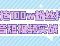 打造100w粉丝抖音短视频实战课程