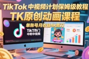 TikTok中视频计划与原创动画课程，助力创作者变现