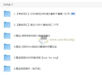 西西单词速记课堂资料合集：涵盖考研、四六级等词汇