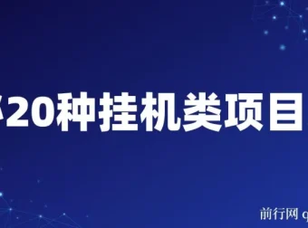 揭秘20种网创挂机类项目玩法