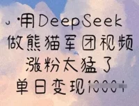 DeepSeek熊猫军团视频制作课：快速涨粉与变现