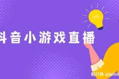 抖音小游戏直播教程：适合小白的新风口变现项目