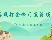 游戏打金冷门蓝海项目：手机简单操作，收益可观可复制