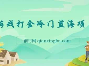 游戏打金冷门蓝海项目：手机简单操作，收益可观可复制