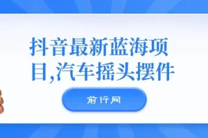 抖音汽车摇头摆件项目：无门槛0基础操作的蓝海商机