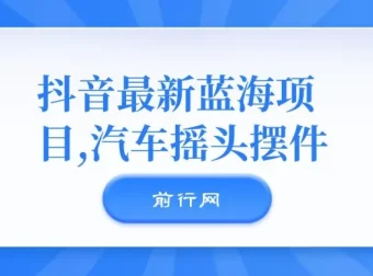 抖音汽车摇头摆件项目：无门槛0基础操作的蓝海商机