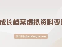 儿童成长档案虚拟资料变现副业实操玩法