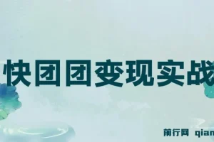 快团团变现实战营：千万级流水团长带你实战快团团
