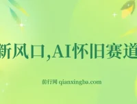 AI怀旧赛道项目：新风口，一单收益200+