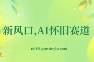 AI怀旧赛道项目：新风口，一单收益200+