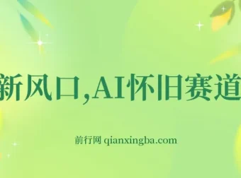 AI怀旧赛道项目：新风口，一单收益200+