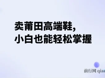 卖莆田高端鞋项目：小白两小时日入2000+轻松掌握