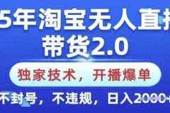 淘宝无人直播带货2.0独家技术：新手零门槛创业课程