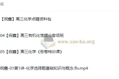 祝鑫2025高三高考化学点睛班课程