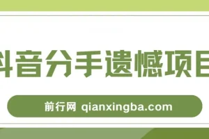 自媒体抖音分手遗憾私域项目拆解课程