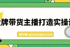 金牌带货主播打造实战课：百万主播难复制，高效方法是王道（10节课）