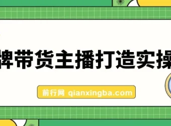 金牌带货主播打造实战课：百万主播难复制，高效方法是王道（10节课）