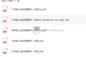 小学语文2 – 6年级上册背诵默写内容一览表