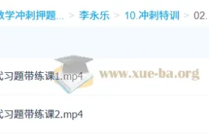 李永乐大学数学考研数学冲刺特训：考前最后一课
