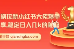 红果短剧拉新：小红书大佬爆单经验分享，稳定日入几k秘籍