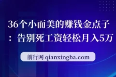 36个小而美的赚钱金点子课程：告别死工资轻松月入5万