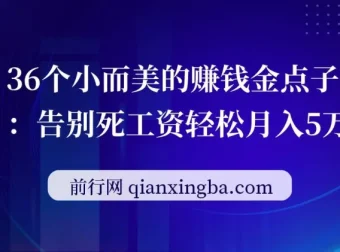 36个小而美的赚钱金点子课程：告别死工资轻松月入5万