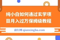 纯小白小红书玄学项目月入过万保姆级教程