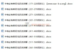 2024 年九年级中考英语一轮复习：中考必考单词与知识点讲解