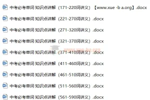 2024 年九年级中考英语一轮复习：中考必考单词与知识点讲解