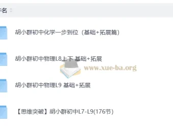 胡小群初中物理、化学基础与拓展课程