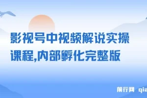 影视号中视频解说实操课程：内部孵化完整版