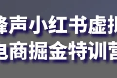 锋声小红书虚拟电商掘金特训营