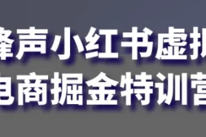 锋声小红书虚拟电商掘金特训营