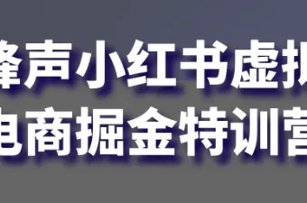 锋声小红书虚拟电商掘金特训营
