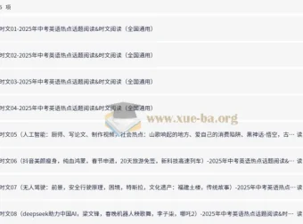 2025年中考英语热点话题与时文阅读系列