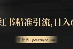 小红书精准引流教程：小白日入600+，实现副业经济自由