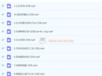 初一生物秋季上课程（暑假A+） – 张雨桐主讲