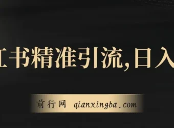 小红书精准引流教程：小白日入600+，实现副业经济自由