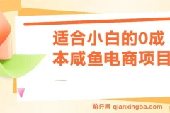 适合小白的0成本咸鱼电商项目保姆级教程