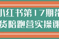 小红书第17期带货陪跑营实操课