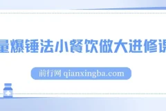 流量爆锤法：小餐饮做大进修课程