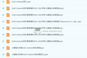 人教版初中英语九年级单元词汇课件