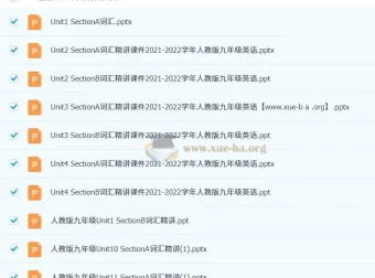 人教版初中英语九年级单元词汇课件