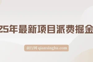 2025【派费掘金计划】项目：操作简单，收益可观