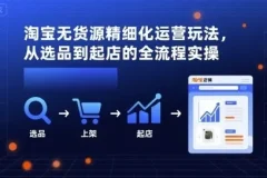 淘宝无货源精细化运营玩法：从选品到起店全流程实操课程