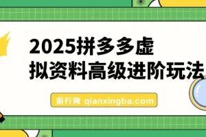 拼多多虚拟资料高级进阶玩法：小白快速上手的保姆级教程